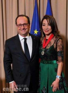 杨紫琼获法国最高荣誉勋衔 总统奥德朗亲自颁发