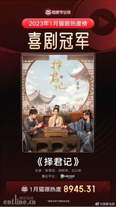 一月喜剧榜冠军 《择君记》今晚大结局上线